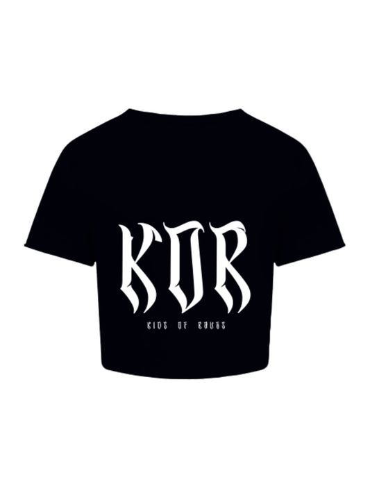 KOR | The Beginning | Frauen Cropped T | Logo hinten | schwarz